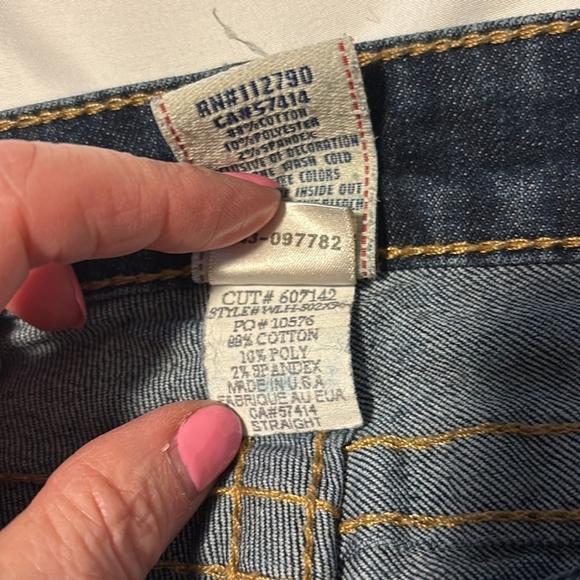 True religion straight leg jeans low rise cotton blend dark blue 5 pockets sz 26 - Picture 8 of 14